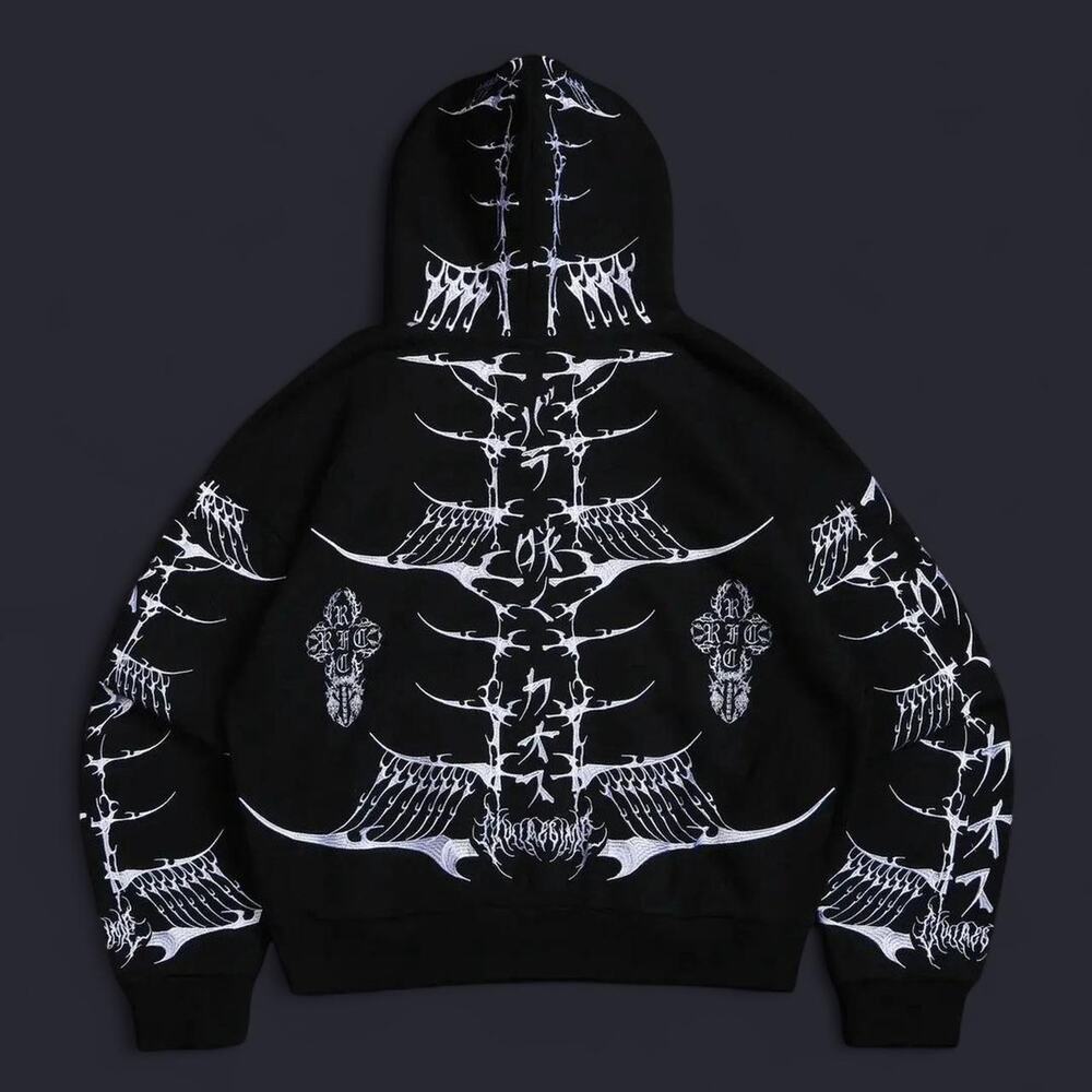 Civil regime zip up embroidered hoodie - Picture 2 of 7